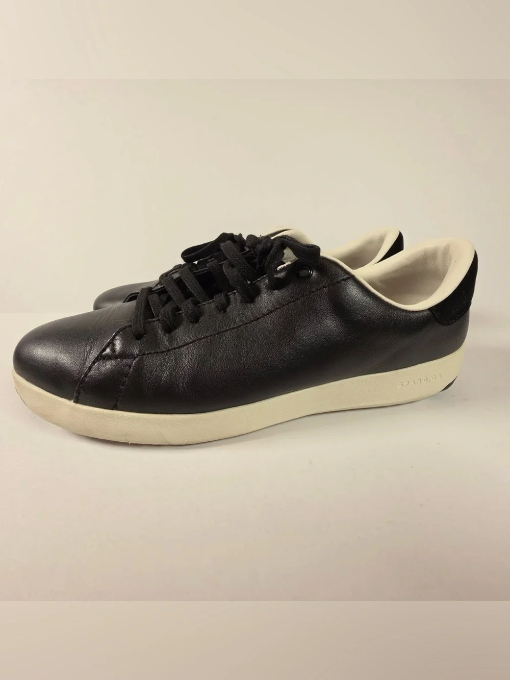 Cole Haan GrandPro Tennis Leather Black Optic White - Women's Size 10B - W02896